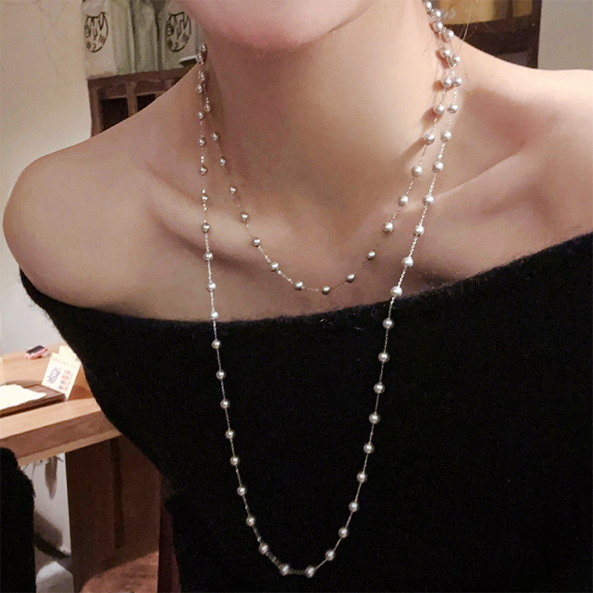 Imitation Pearl Brass Necklace Fashion Jewelry Wholesale